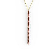 Garnet 925 ayar rose altın kaplama gümüş kolye (40 cm altın rolo zincir)
