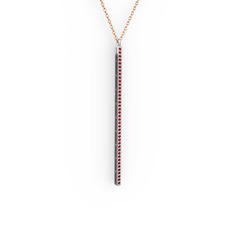 Su Yolu Kolye - Garnet 925 ayar gümüş kolye (40 cm rose altın rolo zincir) #1q4s4ev