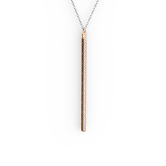 Su Yolu Kolye - Swarovski 8 ayar rose altın kolye (40 cm beyaz altın rolo zincir) #1qk62qz