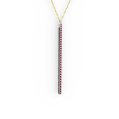 Garnet 18 ayar beyaz altın kolye (40 cm altın rolo zincir)