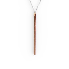 Su Yolu Kolye - Garnet 14 ayar rose altın kolye (40 cm gümüş rolo zincir) #1sp3ct8