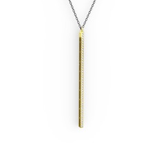 Su Yolu Kolye - Pırlanta 8 ayar altın kolye (0.44 karat, 40 cm gümüş rolo zincir) #1tdg4dg