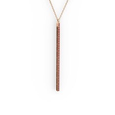 Su Yolu Kolye - Garnet 18 ayar rose altın kolye (40 cm gümüş rolo zincir) #1xs4j60