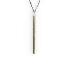 Su Yolu Kolye - Peridot 925 ayar gümüş kolye (40 cm gümüş rolo zincir) #47wv0i