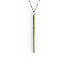 Su Yolu Kolye - Peridot 925 ayar gümüş kolye (40 cm gümüş rolo zincir) #47wv0i