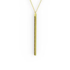 Su Yolu Kolye - Peridot 18 ayar altın kolye (40 cm altın rolo zincir) #61dakd