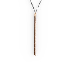Su Yolu Kolye - Swarovski 8 ayar rose altın kolye (40 cm gümüş rolo zincir) #7wmonv