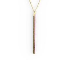 Su Yolu Kolye - Ametist 8 ayar altın kolye (40 cm altın rolo zincir) #8ypzlx