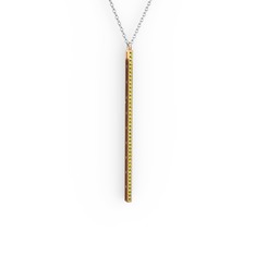 Su Yolu Kolye - Peridot 8 ayar rose altın kolye (40 cm beyaz altın rolo zincir) #bcxde1