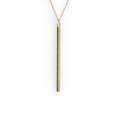 Su Yolu Kolye - Sitrin 925 ayar gümüş kolye (40 cm rose altın rolo zincir) #bisprz