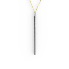 Su Yolu Kolye - Swarovski 18 ayar beyaz altın kolye (40 cm altın rolo zincir) #fc9jy4