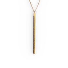 Su Yolu Kolye - Peridot 18 ayar rose altın kolye (40 cm rose altın rolo zincir) #g25qgq