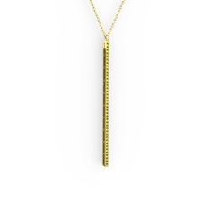 Peridot 8 ayar altın kolye (40 cm gümüş rolo zincir)