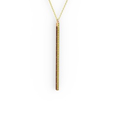 Peridot 14 ayar rose altın kolye (40 cm gümüş rolo zincir)