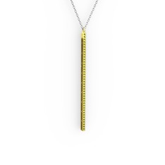 Su Yolu Kolye - Peridot 8 ayar altın kolye (40 cm gümüş rolo zincir) #kj907z