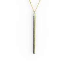 Su Yolu Kolye - Peridot 8 ayar beyaz altın kolye (40 cm gümüş rolo zincir) #kp8t2x