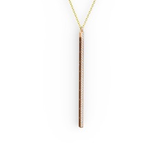 Su Yolu Kolye - Beyaz zirkon 18 ayar rose altın kolye (40 cm altın rolo zincir) #l9e195