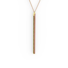 Su Yolu Kolye - Rodolit garnet 18 ayar altın kolye (40 cm rose altın rolo zincir) #nzpa2v