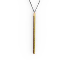 Su Yolu Kolye - Peridot 18 ayar rose altın kolye (40 cm gümüş rolo zincir) #ph1nte