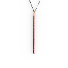 Su Yolu Kolye - Pembe kuvars 18 ayar rose altın kolye (40 cm gümüş rolo zincir) #scoo6f