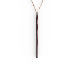 Su Yolu Kolye - Garnet 925 ayar siyah rodyum kaplama gümüş kolye (40 cm gümüş rolo zincir) #sj7g61