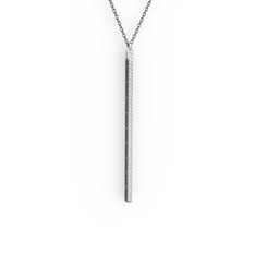 Su Yolu Kolye - Swarovski 18 ayar beyaz altın kolye (40 cm gümüş rolo zincir) #uhzsyd