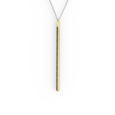 Su Yolu Kolye - Swarovski 8 ayar altın kolye (40 cm beyaz altın rolo zincir) #veme