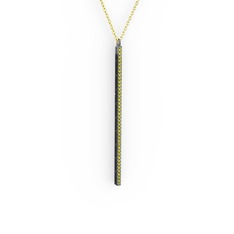 Su Yolu Kolye - Peridot 925 ayar siyah rodyum kaplama gümüş kolye (40 cm altın rolo zincir) #x4i1r8
