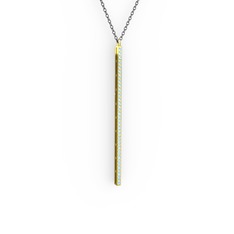 Su Yolu Kolye - Akuamarin 14 ayar altın kolye (40 cm gümüş rolo zincir) #xl47h2