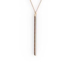 Su Yolu Kolye - Akuamarin 14 ayar rose altın kolye (40 cm rose altın rolo zincir) #xo4oa7