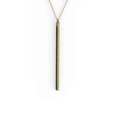 Su Yolu Kolye - Sitrin 925 ayar siyah rodyum kaplama gümüş kolye (40 cm gümüş rolo zincir) #xz9fcl