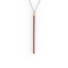 Su Yolu Kolye - Pembe kuvars 14 ayar rose altın kolye (40 cm gümüş rolo zincir) #yrsdh