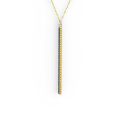 Su Yolu Kolye - Sitrin 18 ayar beyaz altın kolye (40 cm altın rolo zincir) #zmcwd8