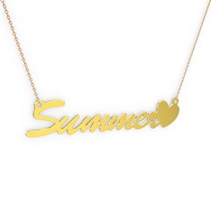 8 ayar altın kolye (6 karakterli el yazısı, 40 cm rose altın rolo zincir)