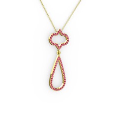 Vidonia Kolye - Rodolit garnet 14 ayar altın kolye (40 cm altın rolo zincir) #8wou5v