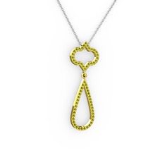Vidonia Kolye - Peridot 8 ayar altın kolye (40 cm beyaz altın rolo zincir) #atqmu4