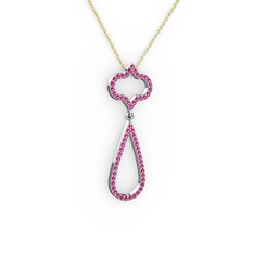 Vidonia Kolye - Rodolit garnet 18 ayar beyaz altın kolye (40 cm altın rolo zincir) #hvd6zn