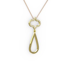 Vidonia Kolye - Swarovski ve dumanlı kuvars 14 ayar altın kolye (40 cm gümüş rolo zincir) #iso50l