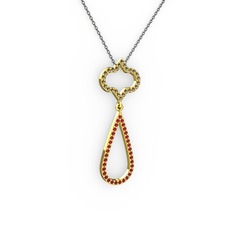 Vidonia Kolye - Dumanlı kuvars ve garnet 8 ayar altın kolye (40 cm gümüş rolo zincir) #nyuo5w