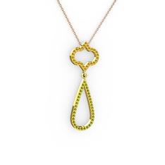 Vidonia Kolye - Sitrin ve peridot 925 ayar altın kaplama gümüş kolye (40 cm rose altın rolo zincir) #seeurl