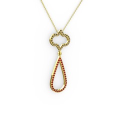 Vidonia Kolye - Dumanlı kuvars ve garnet 14 ayar altın kolye (40 cm gümüş rolo zincir) #ygcamq
