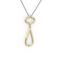 Vidonia Kolye - Swarovski 8 ayar altın kolye (40 cm gümüş rolo zincir) #zwwka1