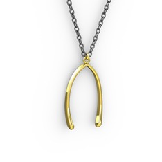 14 ayar altın kolye (40 cm gümüş rolo zincir)