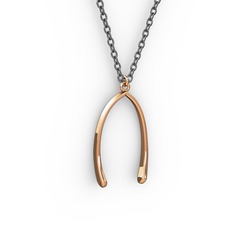 8 ayar rose altın kolye (40 cm gümüş rolo zincir)