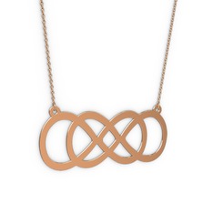 Eternity Kolye - 8 ayar rose altın kolye (40 cm rose altın rolo zincir) #1oto673