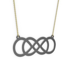 Eternity Kolye - 925 ayar siyah rodyum kaplama gümüş kolye (40 cm gümüş rolo zincir) #23gkyy
