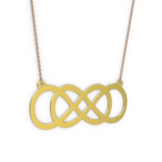 Eternity Kolye - 8 ayar altın kolye (40 cm rose altın rolo zincir) #gsw8k8