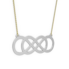 Eternity Kolye - 18 ayar beyaz altın kolye (40 cm altın rolo zincir) #iyxogl