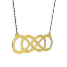 Eternity Kolye - 8 ayar altın kolye (40 cm gümüş rolo zincir) #sme9ec