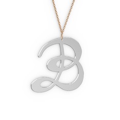 14 ayar beyaz altın kolye (40 cm gümüş rolo zincir)